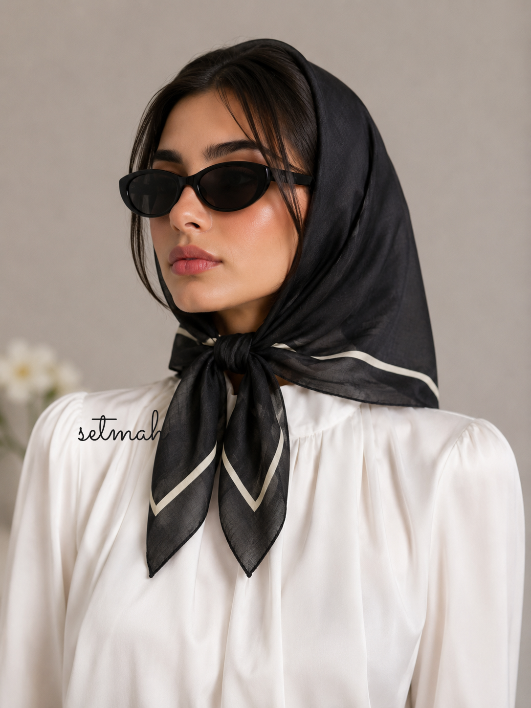 مینی اسکارف نخی مودال مشکی