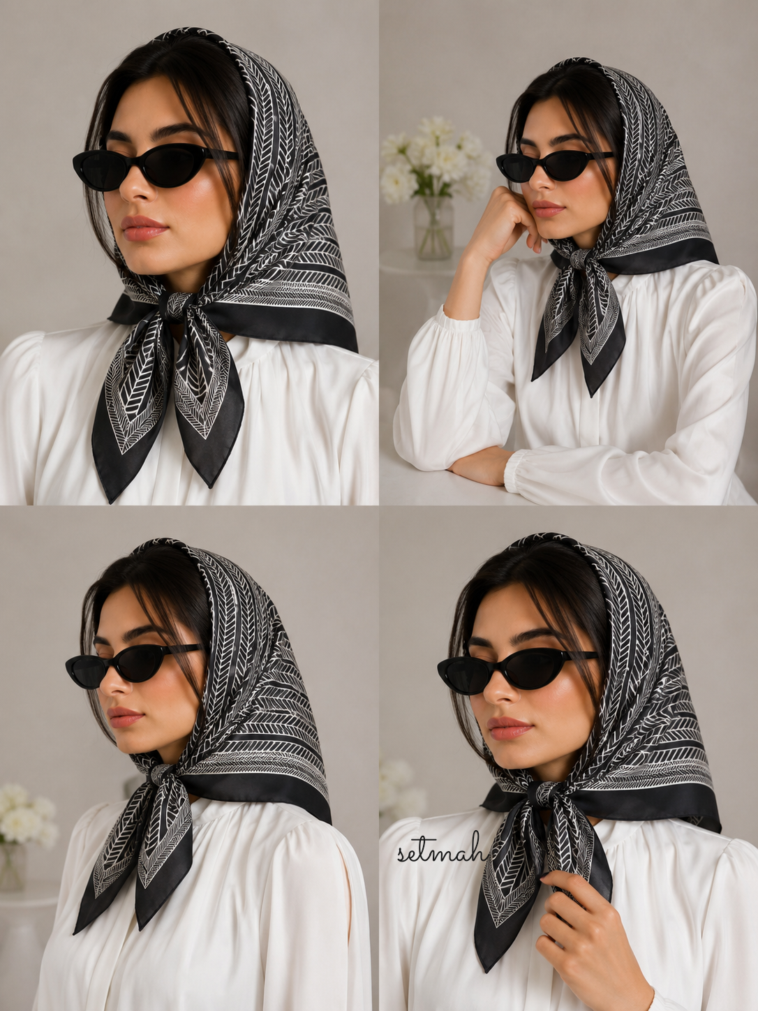 مینی اسکارف نخی مودال مشکی