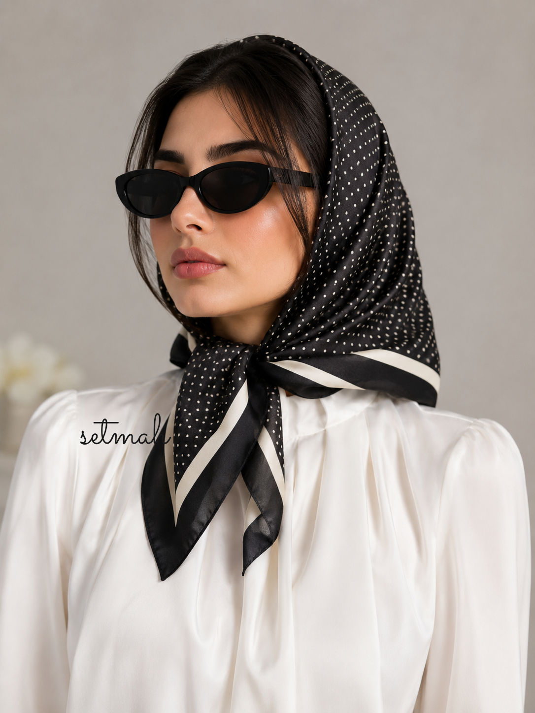 مینی اسکارف نخی مودال مشکی