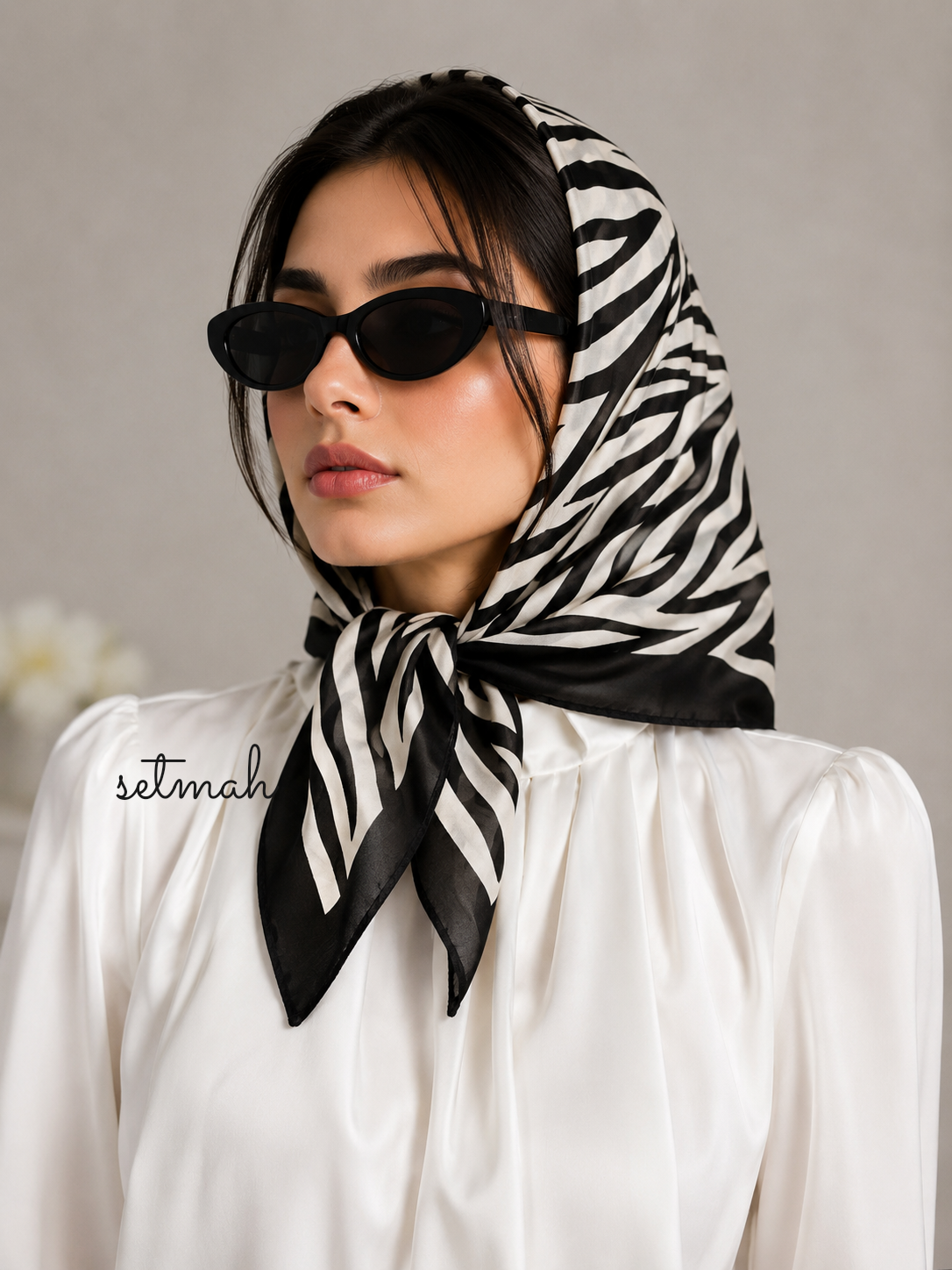 مینی اسکارف نخی مودال مشکی