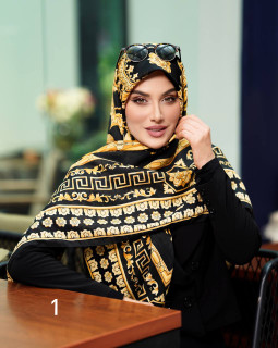 روسری نخی وال ترک قواره بزرگ طرح ورساچه شیک