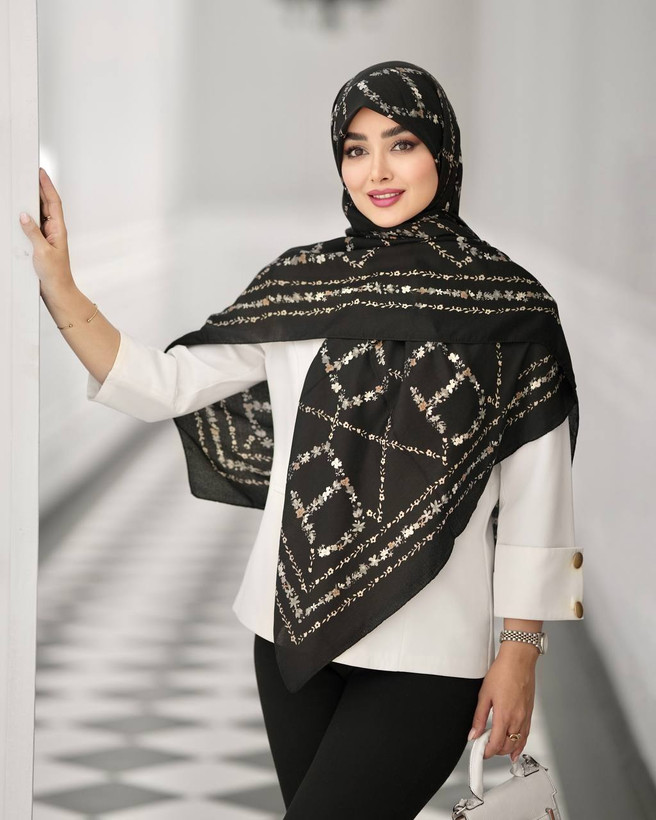 روسری نخی سیااسکارف جدید و باکیفیت