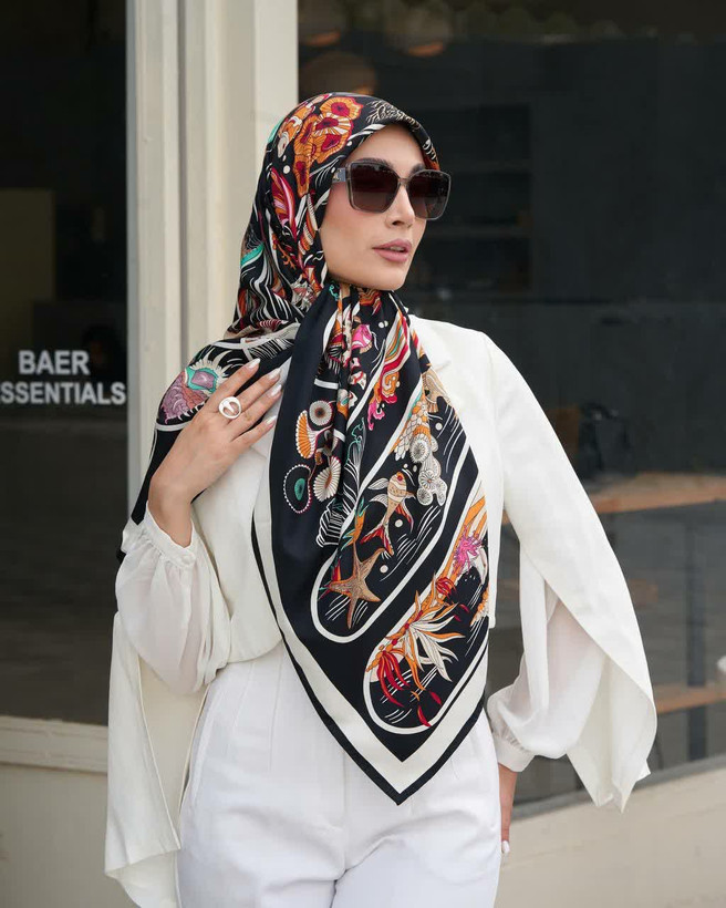 روسری ابریشم توییل کجراه