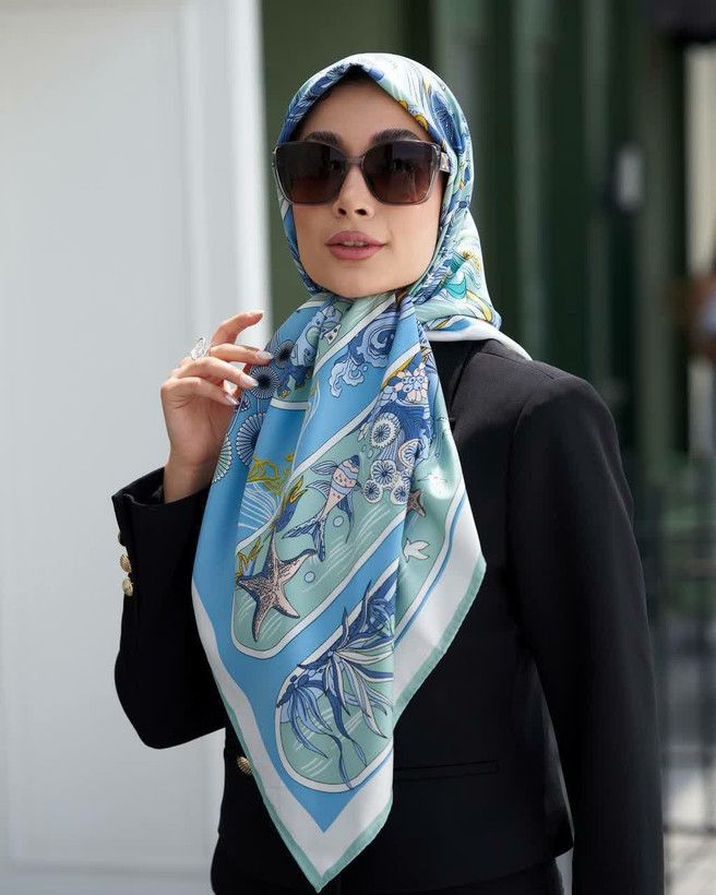 روسری ابریشم توییل کجراه