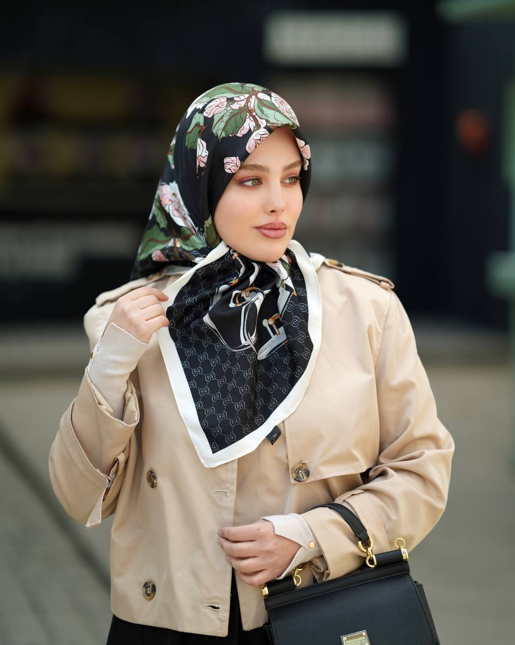 روسری ابریشم توییل وارداتی قواره90